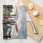 Weihnachtslandschaft Geschirrtuch (Viertel Falte)