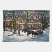 Weihnachtslandschaft Geschirrtuch (Horizontal)