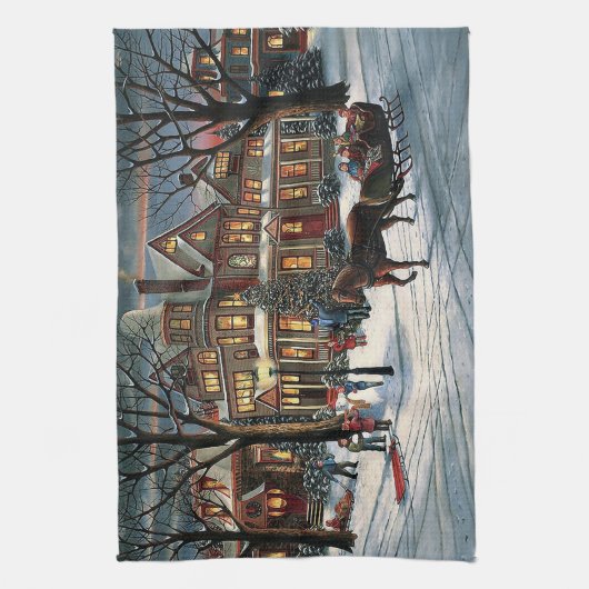 Weihnachtslandschaft Geschirrtuch (Vertikal)