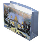 Weihnachtslandschaft Große Geschenktüte (Rückseite Schrägansicht)