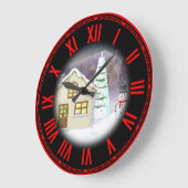Weihnachtslandschaft Große Wanduhr (Winkel)