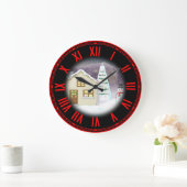 Weihnachtslandschaft Große Wanduhr (Zuhause)