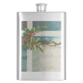 Weihnachtslandschaft Holly Snow Winter Flachmann (Vorderseite)