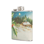 Weihnachtslandschaft Holly Snow Winter Flachmann (Links)