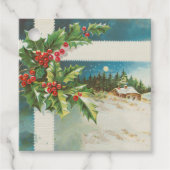 Weihnachtslandschaft Holly Snow Winter Geschenkanhänger (Vorderseite)