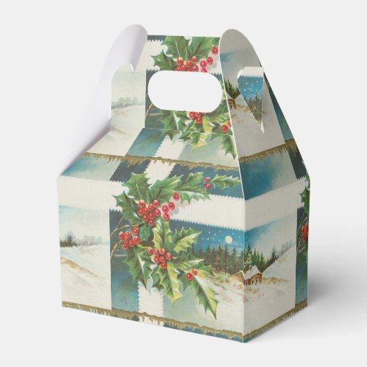 Weihnachtslandschaft Holly Snow Winter Geschenkschachtel (Rückseite)
