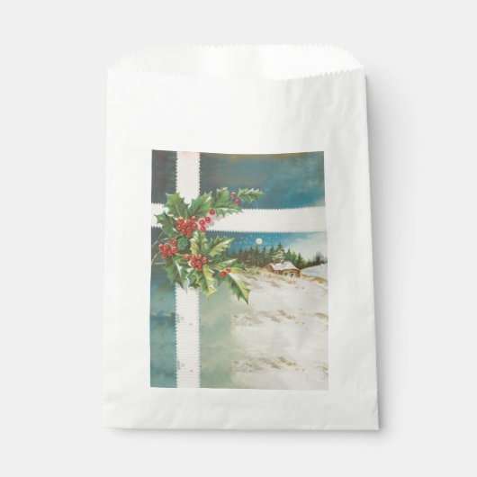 Weihnachtslandschaft Holly Snow Winter Geschenktütchen (Vorderseite)