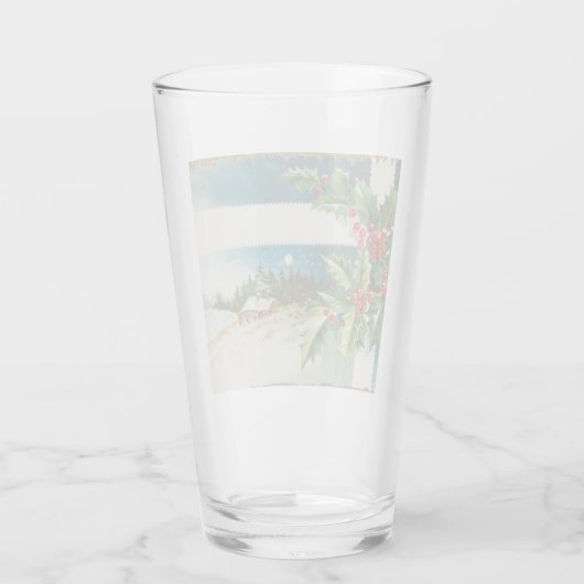 Weihnachtslandschaft Holly Snow Winter Glas (Rückseite)