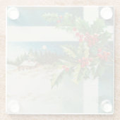 Weihnachtslandschaft Holly Snow Winter Glasuntersetzer (Rückseite)
