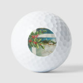 Weihnachtslandschaft Holly Snow Winter Golfball (Vorderseite)