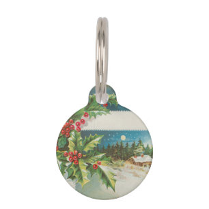 Weihnachtslandschaft Holly Snow Winter Haustiermarke