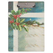 Weihnachtslandschaft Holly Snow Winter Klemmbrett (Vorderseite)