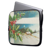 Weihnachtslandschaft Holly Snow Winter Laptopschutzhülle (Vorderseite Links)