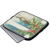 Weihnachtslandschaft Holly Snow Winter Laptopschutzhülle (Vorne Knopf)