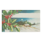 Weihnachtslandschaft Holly Snow Winter Namenschild (Vorderseite)