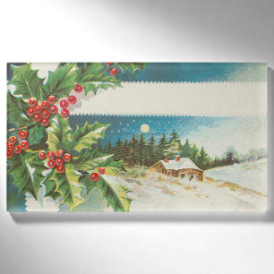 Weihnachtslandschaft Holly Snow Winter Namenschild
