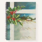 Weihnachtslandschaft Holly Snow Winter Notizblock (Vorderseite)