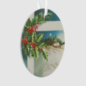 Weihnachtslandschaft Holly Snow Winter Ornament (Vorderseite)