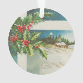 Weihnachtslandschaft Holly Snow Winter Ornament (Rückseite)
