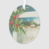 Weihnachtslandschaft Holly Snow Winter Ornament (Vorderseite)