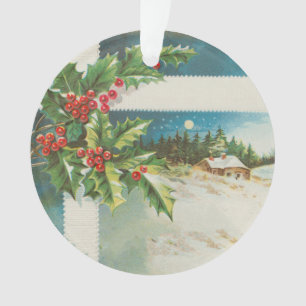 Weihnachtslandschaft Holly Snow Winter Ornament