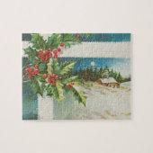 Weihnachtslandschaft Holly Snow Winter Puzzle (Horizontal)
