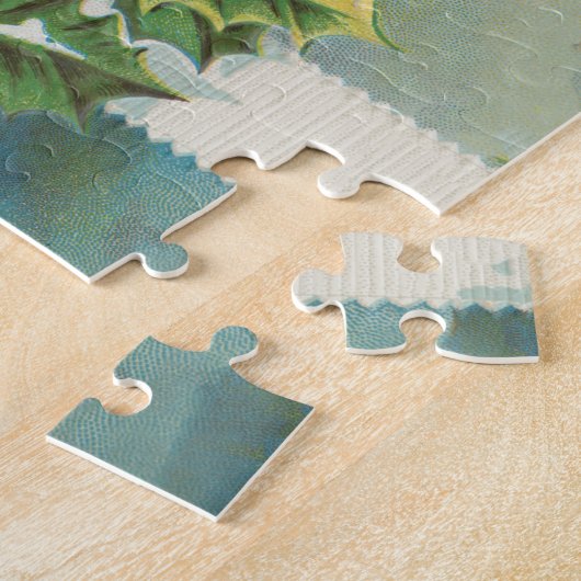 Weihnachtslandschaft Holly Snow Winter Puzzle (Seite)