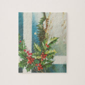 Weihnachtslandschaft Holly Snow Winter Puzzle (Vertikal)