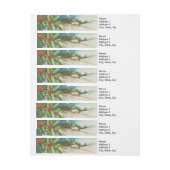 Weihnachtslandschaft Holly Snow Winter Rundum-Adressaufkleber (Bogen)