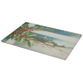 Weihnachtslandschaft Holly Snow Winter Schneidebrett (Ecke)