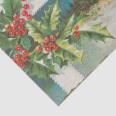 Weihnachtslandschaft Holly Snow Winter Seidenpapier (Ausschnitt)