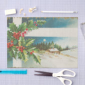 Weihnachtslandschaft Holly Snow Winter Seidenpapier (Handwerk)