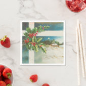 Weihnachtslandschaft Holly Snow Winter Serviette (Beispiel)