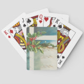 Weihnachtslandschaft Holly Snow Winter Spielkarten (Rückseite)