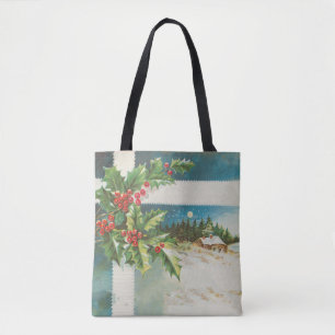 Weihnachtslandschaft Holly Snow Winter Tasche
