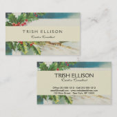 Weihnachtslandschaft Holly Snow Winter Visitenkarte (Vorne/Hinten)