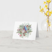 Weihnachtslandschaft Illustration mit Vogel & Berr Karte (Gelbe Blume)