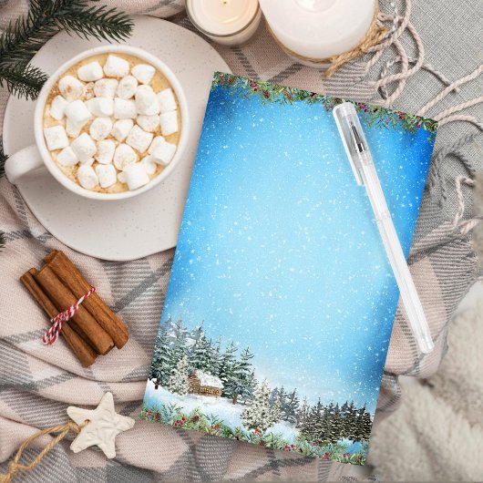 Weihnachtslandschaft im Wasser - Kabine Briefpapier