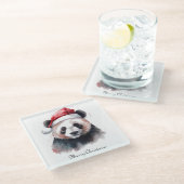 Weihnachtslandschaft, individuell anpassbar glasuntersetzer (Schrägansicht)