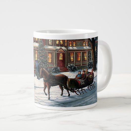 Weihnachtslandschaft Jumbo-Tasse (Vorderseite Rechts)