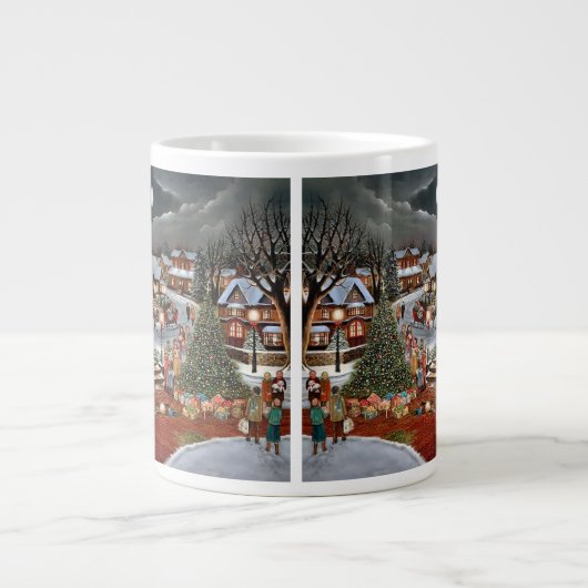 Weihnachtslandschaft Jumbo-Tasse (Vorderseite)
