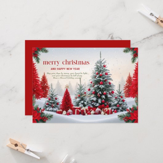 Weihnachtslandschaft Karte (Vorderseite/Rückseite Beispiel)