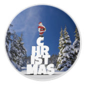 Weihnachtslandschaft Keramikknauf (Vorderseite)