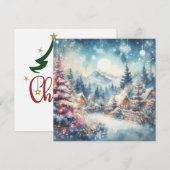 Weihnachtslandschaft Kunst Grußkarte Feiertagskarte (Vorne/Hinten)