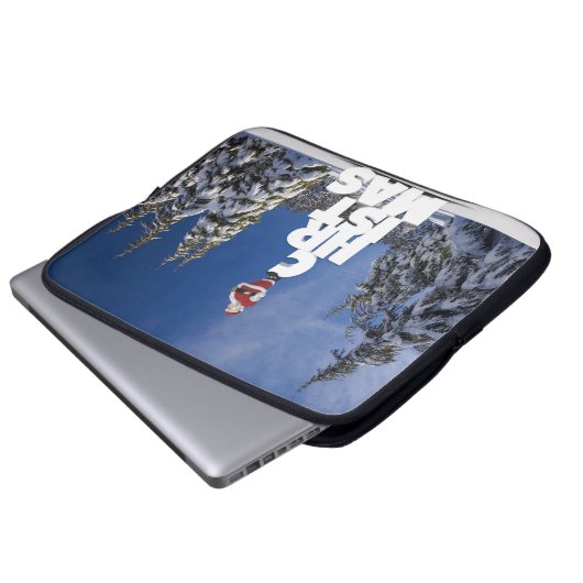 Weihnachtslandschaft Laptopschutzhülle (Vorne Knopf)