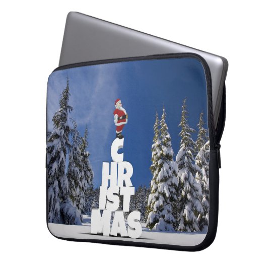 Weihnachtslandschaft Laptopschutzhülle (Vorderseite Links)