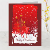 Weihnachtslandschaft mit Pferd und Sondertext Karte (Gelbe Blume)