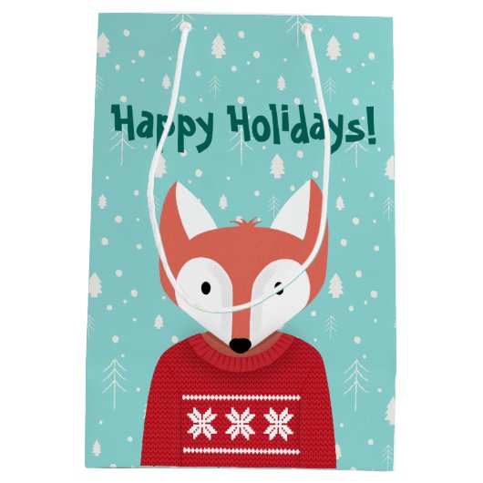 Weihnachtslandschaft Mittlere Geschenktüte (Rückseite)