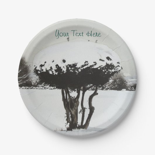 Weihnachtslandschaft Pappteller (Vorderseite)