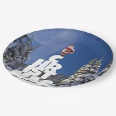Weihnachtslandschaft Pappteller (Schrägansicht)